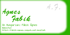 agnes fabik business card