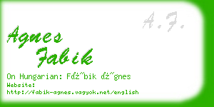 agnes fabik business card